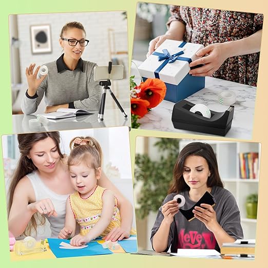 OWLKELA 12 Rolls Clear Tape Refills, Transparent Tape, All-Purpose Transparent Glossy Tape Rolls for Office, Home, School（60U）