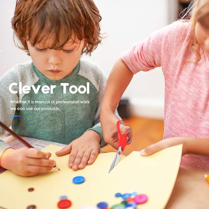 Scissors Bulk 20-Pack, Taotree 8" All Purpose Scissors, Soft Comfort-Grip Stainless Steel Sharp Shears for School Supplies Office Desk Home, Classroom Teacher Sewing Fabric Craft, Right/Left Handed