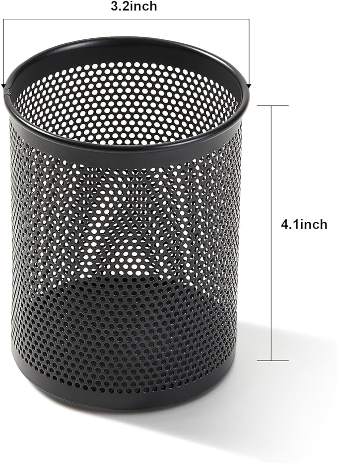 Comix Pen Holder Desk Organizer, Wire Mesh Pencil Cup with Foam Pad and Non-Slip Bottom Office Supplies Desk Accessories for Home Office School, 1 Pack