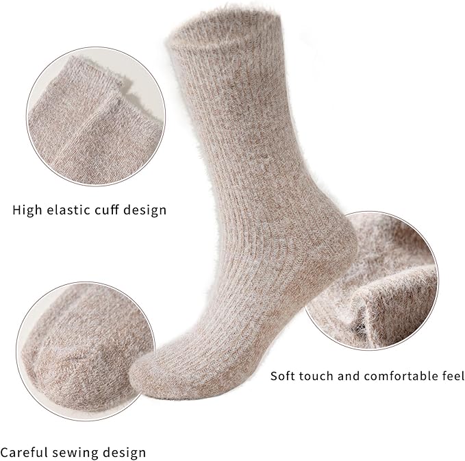 5 Pairs Fuzzy Soft Cozy Comfortable Socks for Women, Casual Sleep Comfy Socks, Perfect Warm Winter Gifts for Women
