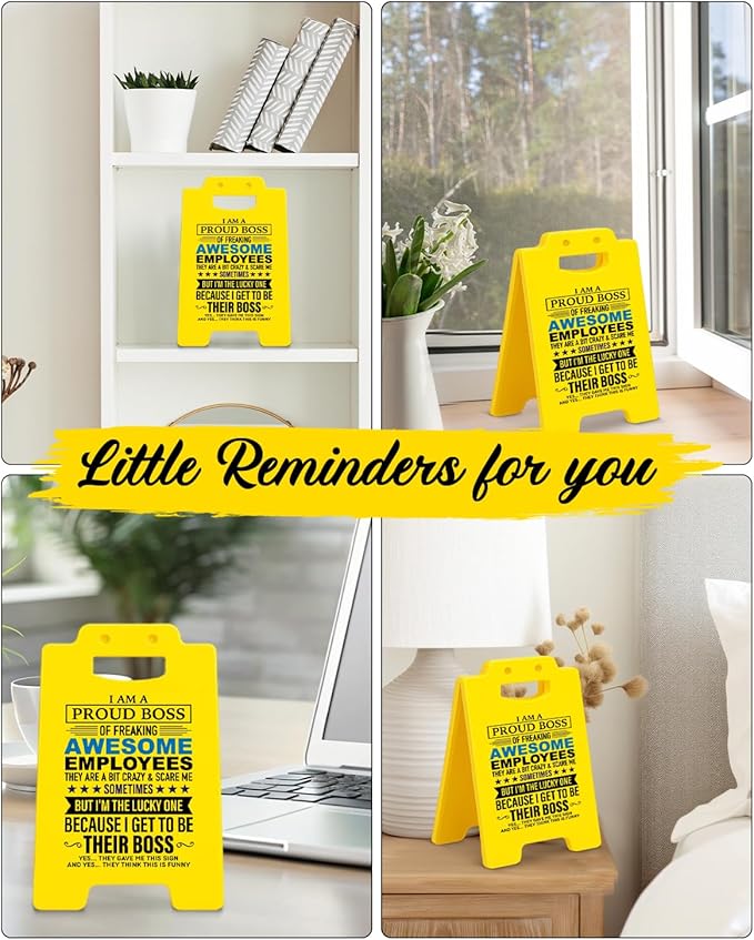 Funny Boss Gifts for Men Women, Birthday Gifts for Bosses Male Female from Employee, Boss Day Gift Fun Office Desk Little Signs