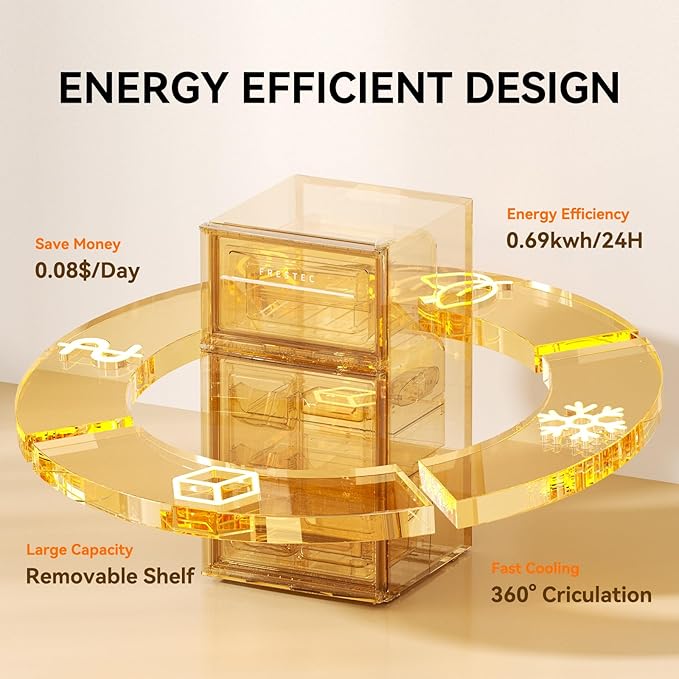 Frestec Mini Fridge with Freezer 3.2 Cu.Ft. 2 Door Refrigerator and Freezer Small Fridge for Bedroom Home Office Dorm, Small Drink Chiller, 37 dB Low Noise, Black