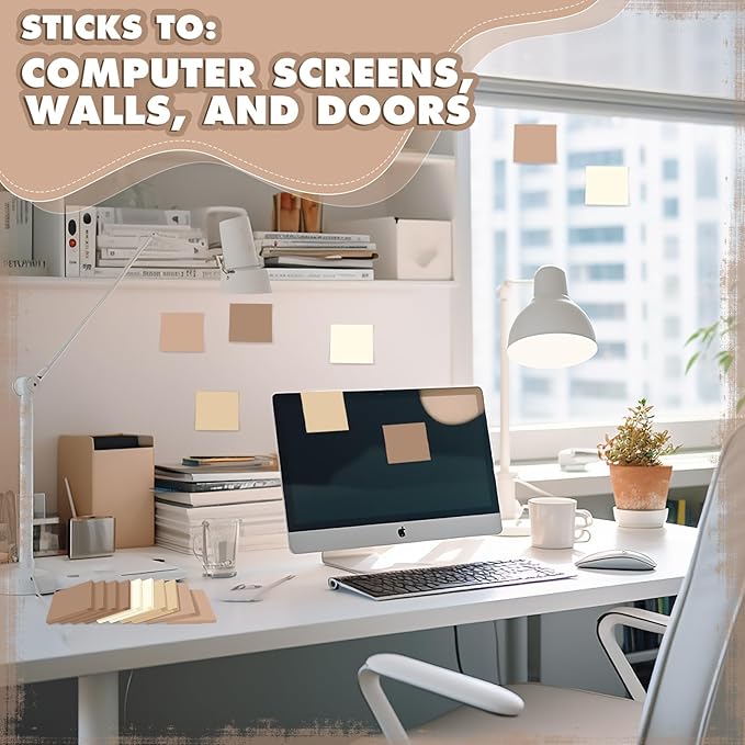 Fainne 24 Pack Sticky Notes Bulk Back to School Supplies Self Stick Note Pads Paper Memo for Office First Day of School Student Teacher Essentials (2 x 2 Inches,Simple Color)