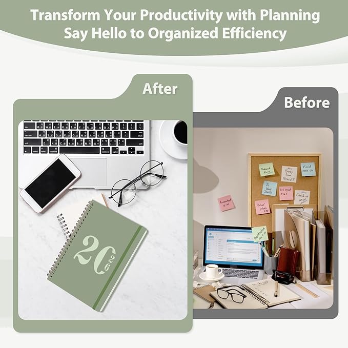 2026 Planner, Weekly and Monthly Calendar Agenda Book, Jan 2026 - Dec 2026, Hardcover Planning Academic Planner for Office School Supplies and Desk Accessories - Letter Size (8.5'' x 11'')