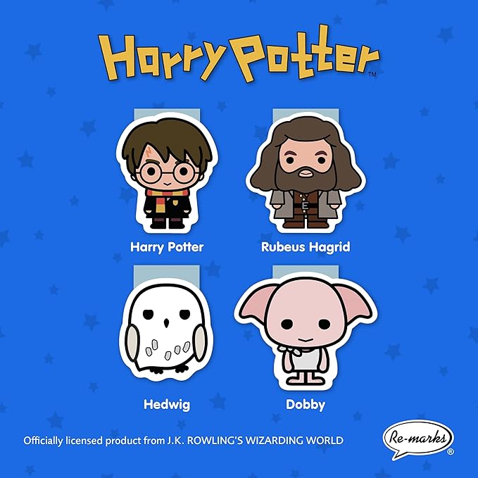 Re-marks Dinosaur and Unicorn Doodles Magnetic Page Clips, 2 Sets of 4 Page Clips, 8 Clips Total