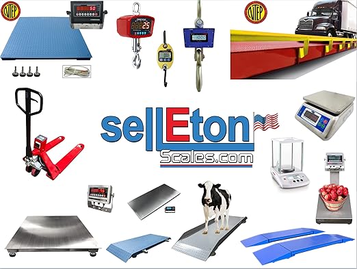 SellEton SL-6-x6-20K Heavy-Duty, Industrial Floor Scale, Metal Indicator with Platform Scale (72" x 72", 20,000 lbs x 2 lb)