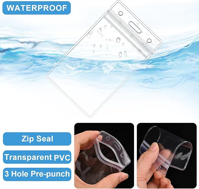 100 Pack Clear Luggage Tags Bag Tags Holder Identification ID Card Badge Holder with Luggage Tag Loop Straps for Business Travel and Office Supplies