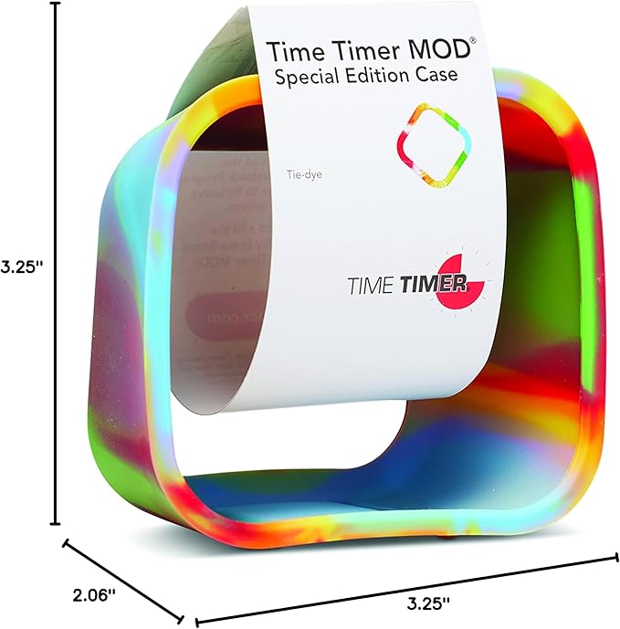 TIME TIMER Soft Removable Cover - Special Edition - Compatible with MOD Visual Timer - for Classroom Learning, Elementary Teachers Desk Clock, Homeschool Study Tool and Office Meetings (Tie Dye)