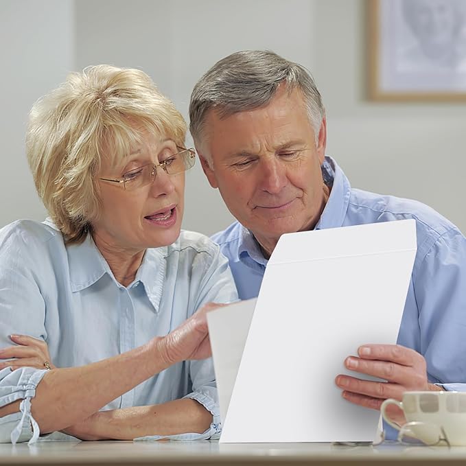 50 Pack Catalog Envelopes Self Seal, 9 x 12 Inches Catalog Mailing Envelopes,White Manila Envelopes for Mailing, Organize, Storage, Home, Office