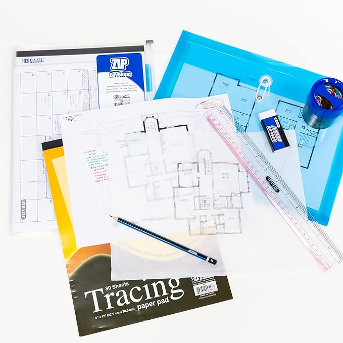 BAZIC Plastic Clear Ruler 12" (30cm), Inches Centimeter Metric Measuring Drafting Rulers, for Students School Supplies, 24-Pack