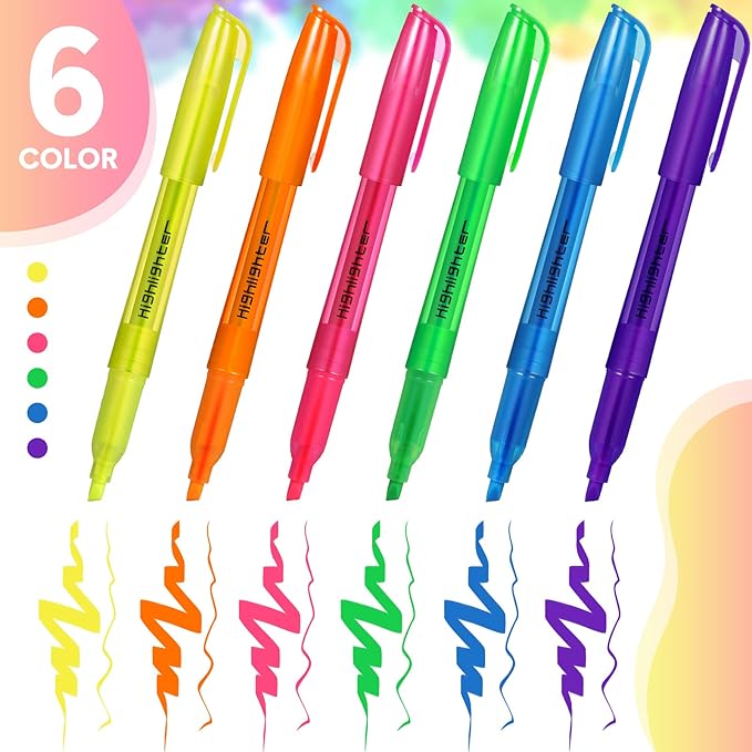 Thenshop 150 Pcs Highlighter Bulk Pack Assorted Colors Highlighter Markers Chisel Tip Fluorescent Pens for Office Classroom Back to School Supplies