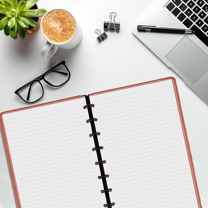 9 Disc Discbound Refill Paper, Loose Leaf Paper, 9 Disc Prepunched Paper for Happy Planner Inserts, White Paper, Total 100 Sheets/200 Pages, College Ruled, 100gsm, 7 X 9.2.5 Inch