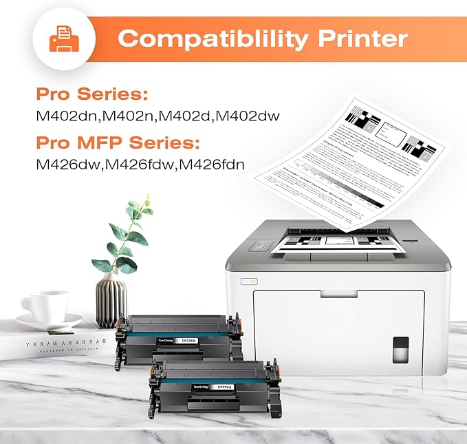 26A CF226A Toner Cartridge Compatible with HP CF226A 26A 26X CF226X Cartridge for M402n M402dn M402d M402dw MFP M426fdw M406dw M426fdn Printer Toner