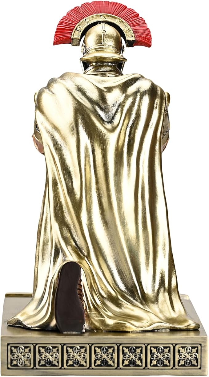 Centurion Cloak Warrior Knight Pen Holder Mobile Phone Stand Desk Organizers and Accessories as Gift for Office and Home (Bronze)