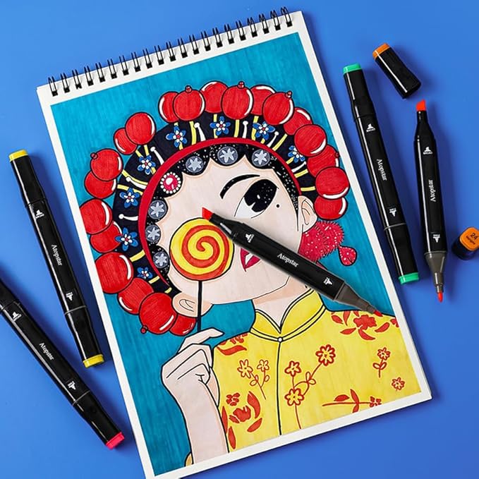 120 Colors Alcohol Markers Artist Drawing Art Markers for Kids Dual Tip Markers for Adult Coloring Painting Supplies Perfect for Gift(120 Black Shell)