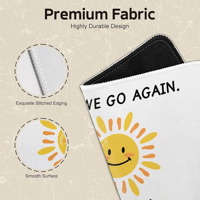 Here We Go Again. I Mean Good Morning Square Mouse Pad, Non-Slip Rubber Base Mouse Mat for Office Home Work Game Study, Office Humor Gag Gifts for Woman Boss Mentor Leader Coworker