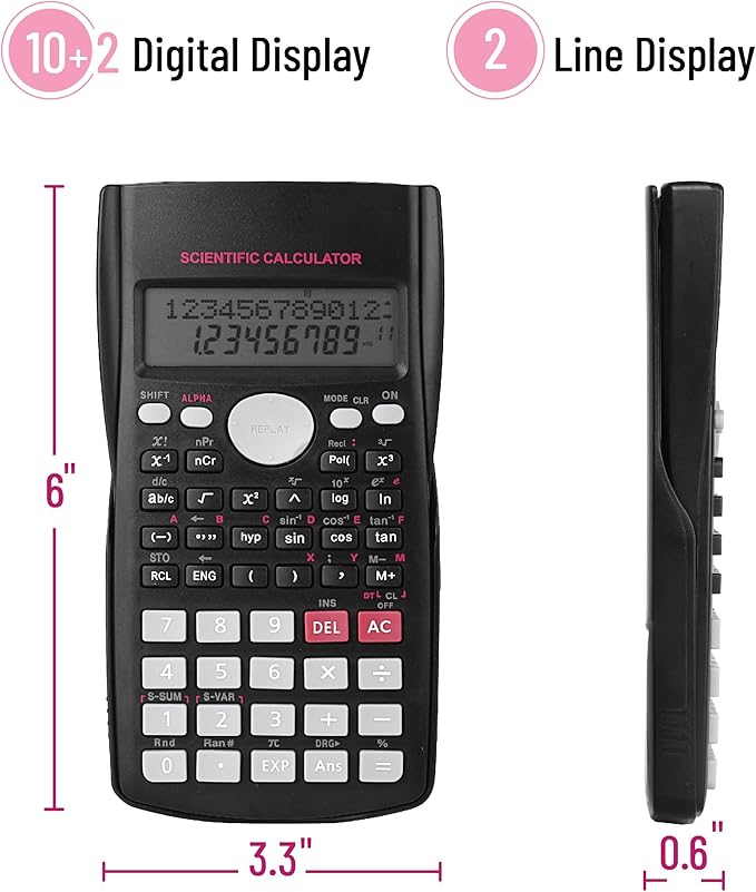 Mr. Pen- Scientific Calculators, 24 Pack, 2 Line, 240 Functions, 12 Digit Math Calculator Scientific with Protective Hardcover Bulk