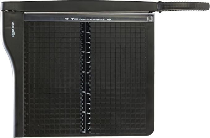 Amazon Basics Paper Trimmer Cutter for Office and Crafts, Heavy-Duty, Portable Paper Slicer, 12-Inch, 10-Sheet Cardstock
