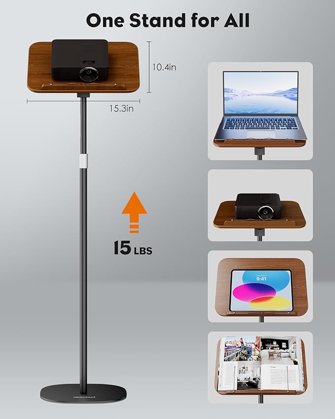 2 in 1 Dual-use Floor Book Stand & Desktop Book Stand,Height Adjustable from 33-63in, Adjustable Book Holder with Elastic Page Clips for Music Scores, Recipe, Tablet, Laptop