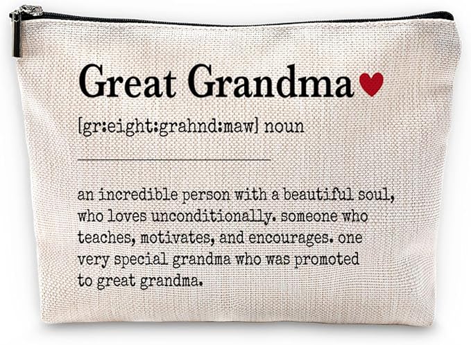 Sufamb Grandma Makeup Bag - Gift for Great Grandma, Mother's Day, Birthday - Small Cosmetic Bag for Purse