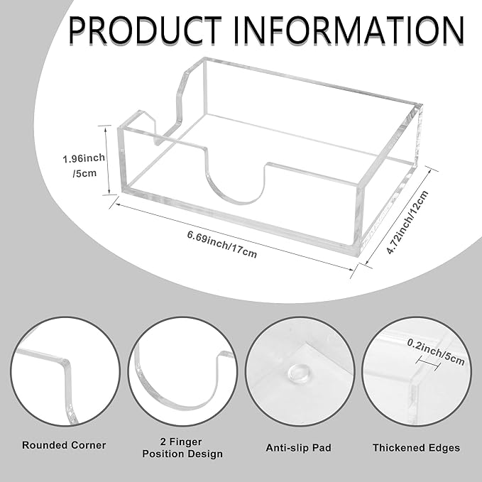 4x6 Acrylic Memo Holder with Sticky Notes for Desk , Clear Sticky Note Dispenser with Adhesive Notepad, 4x6 Acrylic Notepad Holder Desk Organizer for Office Home School (DP027)