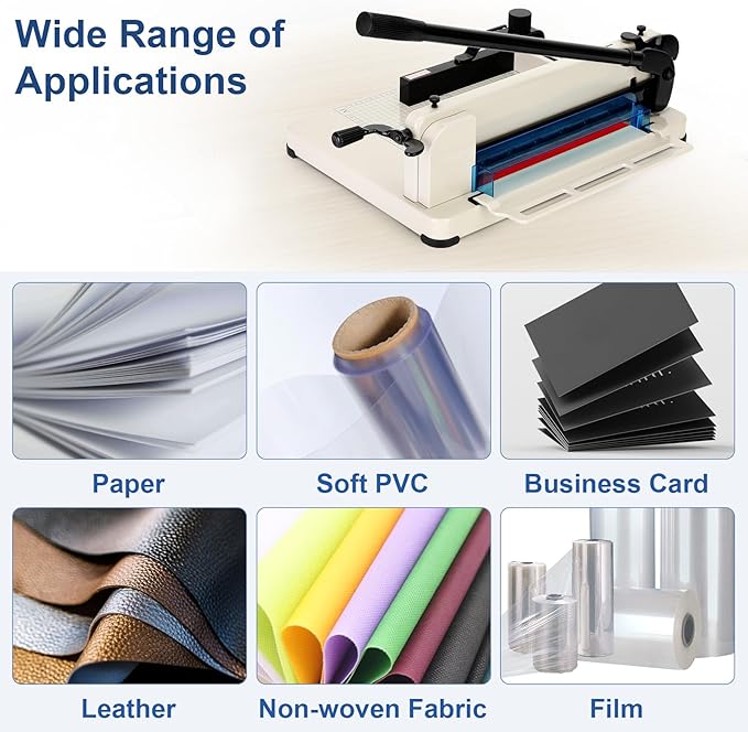 12 Inch Heavy Duty Paper Cutter,Guillotine Paper Cutter Heavy Duty for A4 Paper,Stack Paper Trimmer 400 Sheet Capacity,White A4 Guillotina para Papel for Office Home School.