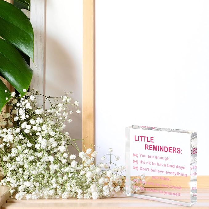 Pink Bow Desk Decor - 4 Inch Coquette Style Office Accessories, Cute Bow Motivational Decor for Bedroom, Pink Aesthetic Employee Appreciation Gift for Desk, Bathroom & Home