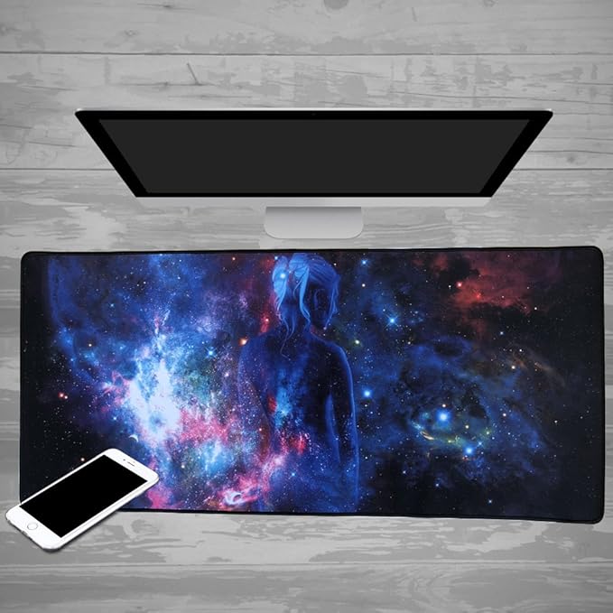 XXL Professional Large Mouse Pad & Computer Game Mouse Mat (35.4x15.7x0.1IN, Sky Girl)