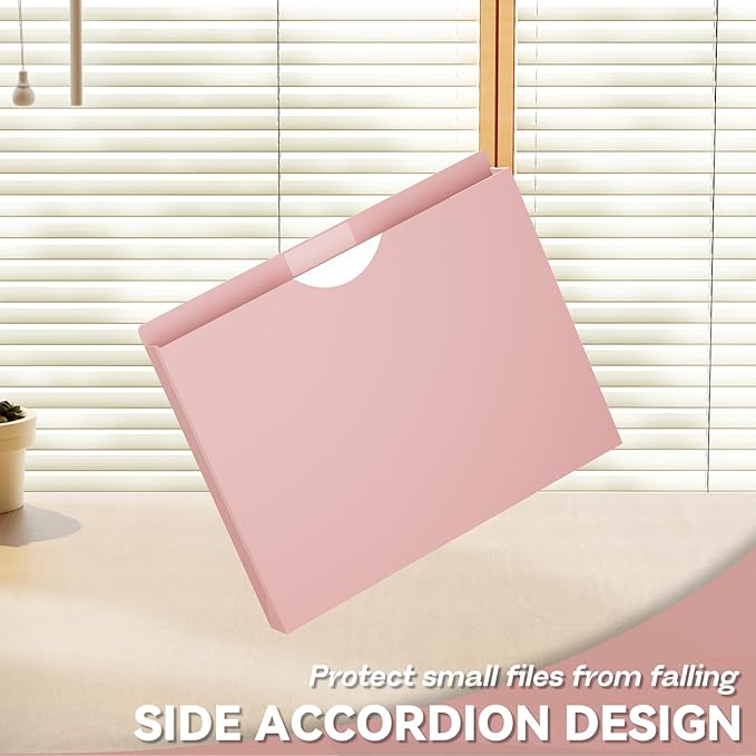 Plastic 1 Inch File Jackets Letter Size, Expanding File Folde for Documents,Upgrade Color,12 Pack Manilla Pocket Folders,Heavy Duty Expansion Pocket Files with Straight Cut Tabs,Morandi Color