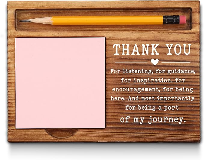 Thank You Sticky Note Holder, Thank You Appreciation Quote Gifts for Leader Boss Women Best Mom Mentor Coach Manager Coworker Teacher Self-Stick Note Pad Holders GSH22