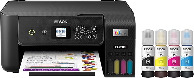 Epson EcoTank ET-2800 Wireless Color All-in-One Cartridge-Free Supertank Printer & EcoTank ET-4800 Wireless All-in-One Cartridge-Free Supertank Printer