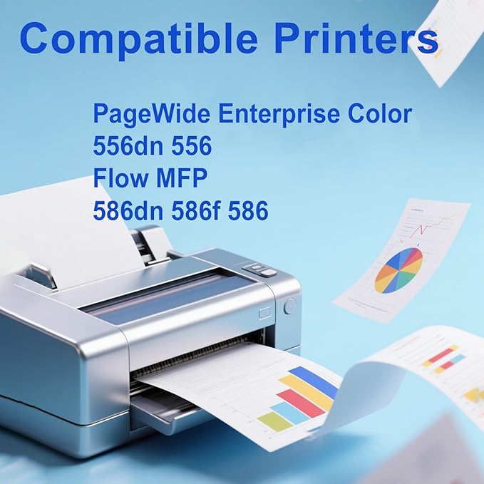 Remanufactured 981A 981 Ink Cartridge Works for 981a Ink cartridges for PageWide Enterprise Color 556dn 556 Flow MFP 586dn 586f 586 Printer (4-Pack)