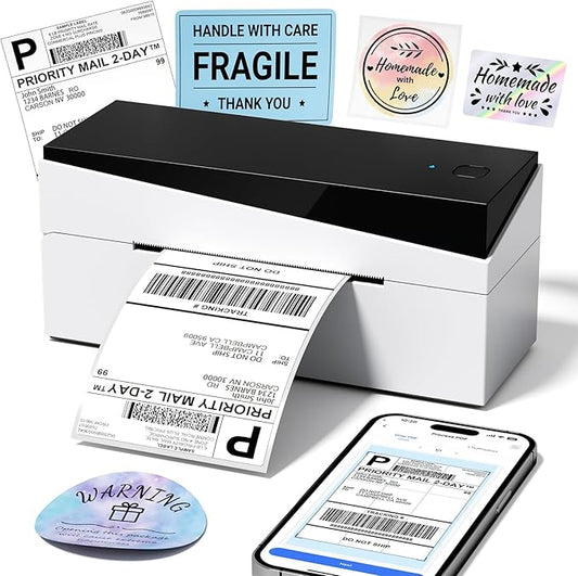 Bluetooth Shipping Label Printer 4x6, 249BT Thermal Label Printer for Small Business, Shipping Packages, Office, Home, Compatible with Amazon, Ebay, USPS