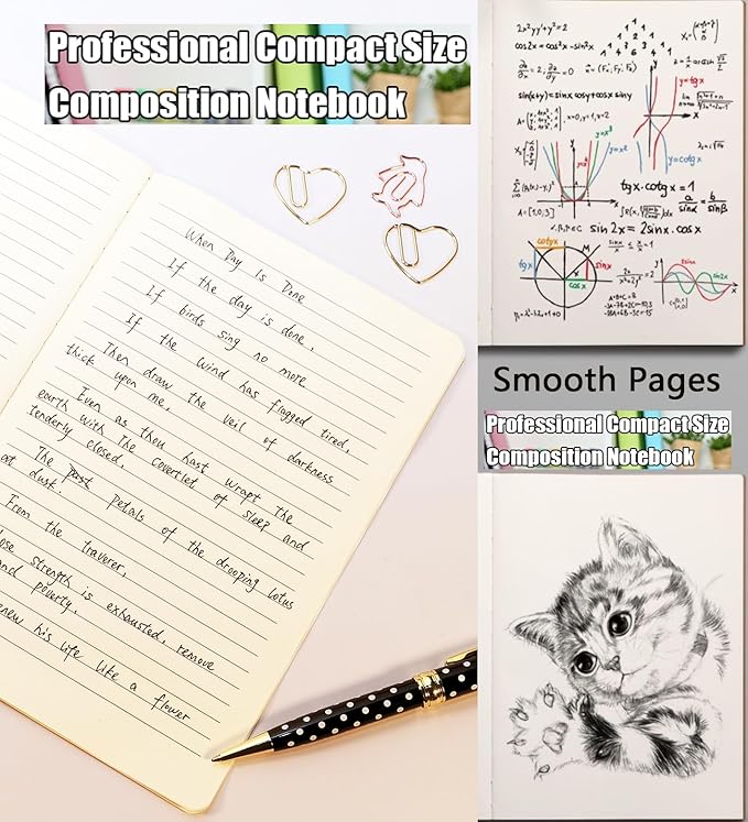 A5 Notebook Bulk, 48 pack Kraft Cover College ruled Travel Journals with Pastel Color Spine for Students Office, 60 Lined Pages, 8.3”x 5.5”