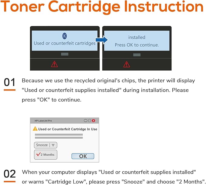 Compatible 58a hp Toner Cartridge Replacement for HP 58A CF258A 58X CF258X (with chip) Toner Cartridge for Laserjet Pro MFP M428fdw M404n M428fdn M404dn M430 Printer(2 Black)