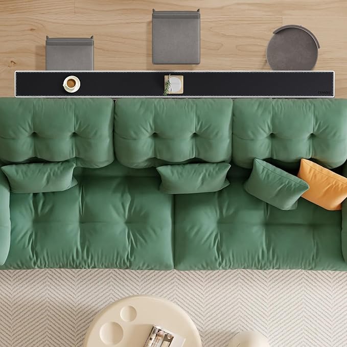 CENNBIE Console Table Leather Cover - 78.8 x 5.9 Inches Sofa Table Narrow Long Mat - TV/Media/Gaming/Center Console Table Protector Pad for Narrow Side Table, Sideboard, Entryway Table (Black)