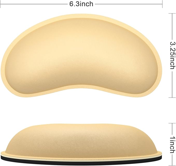 Dapesuom Mouse Wrist Rest, Ergonomic Memory Foam Mouse Wrist for Computer Desk Mats Support, Hand Rest Pad Cushion for Gaming, Office, Laptop, Men, Women, Pain Relief & Easy Typing, Navajo White