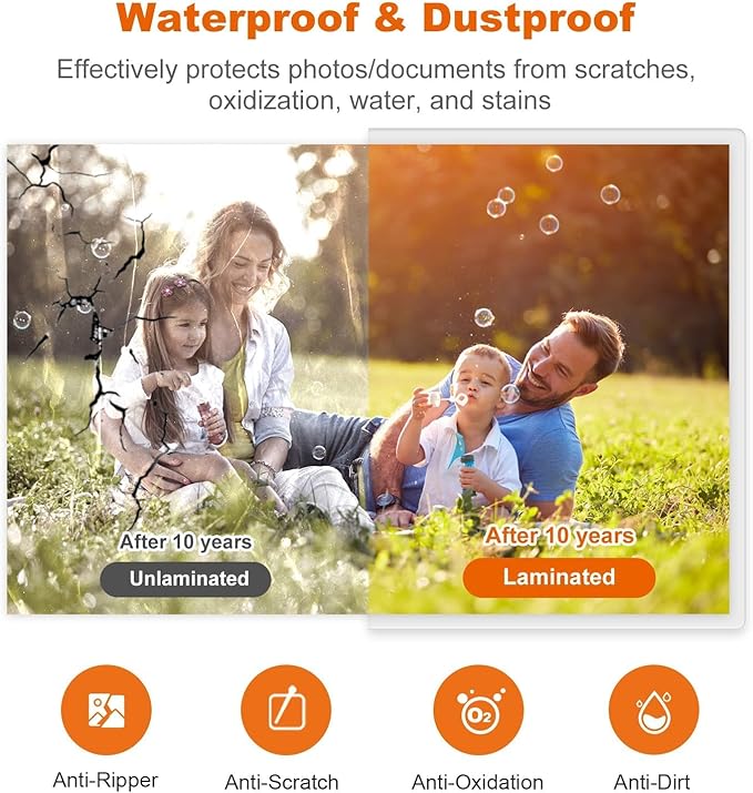 Bonsaii Laminator Machine, 9 Inch Laminators Machine with 50 Laminating Sheets, Laminator with Never Jam Technology for Doc/Posters/Photo, Simple Convenient for Home, Office and School - L418-C Grey