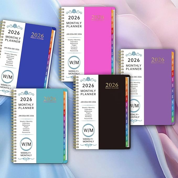 2026 Planner Weekly and Monthly, 2026 Academic Year (January 2026 - December 2026) Calendar wirh Tabs, Agenda Book for School Student, Teachers, Office Supplies,Home, 6" x 8.5" (Green JAN2026-DEC2026)