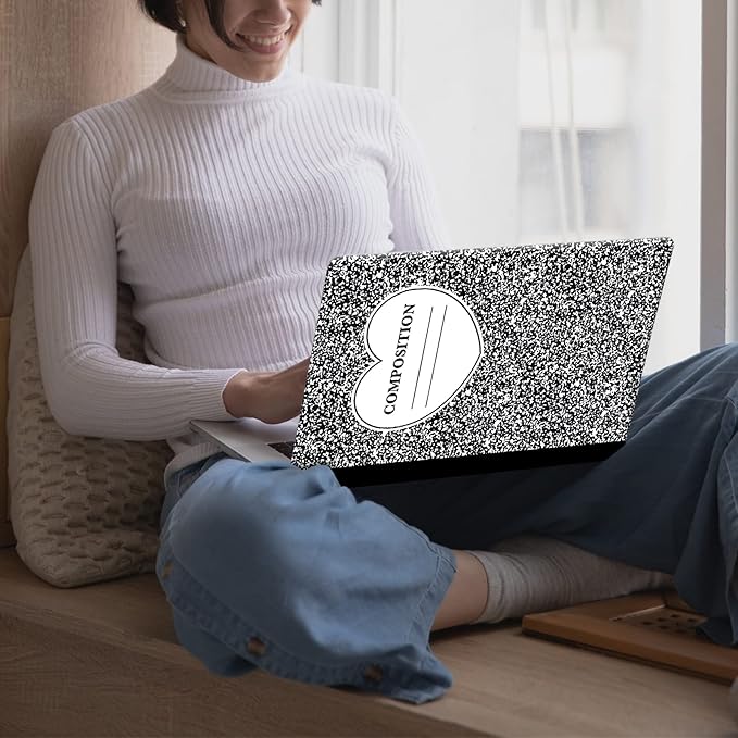 KEROM Compatible with MacBook Air 13 inch Case 2021 2020 2019 2018 Release M1 A2337 A2179 A1932, Protective Plastic Hard Shell Case & Keyboard Cover, Composition Book