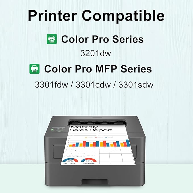 SAILNER 218A Toner Cartridges 4 Pack, 3301fdw Toner Replacement for HP 218A 218X W2180A Toner Cartridge Set for HP Color Laserjet Pro 3301cdw 3301fdw 3301sdw 3201dw Printer (NO CHIP)