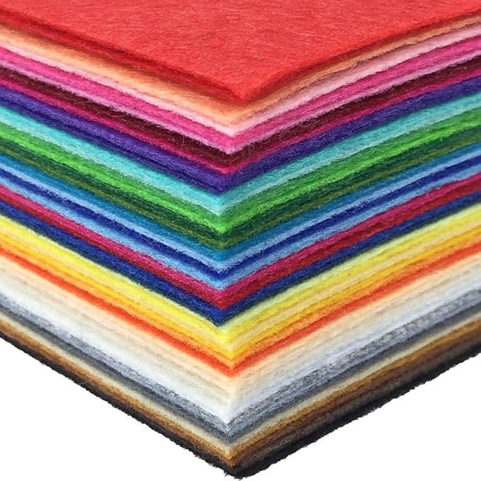 flic-flac 16PCS 8 x 12 inches (20 x 30cm) Assorted Color Felt Fabric Sheets Patchwork Sewing DIY Craft 1mm Thick