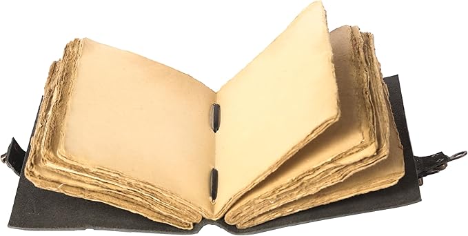 Vintage Leather Journal Handmade Buffalo Non-Refillable Deckle Edge Paper – Leather Bound Journal for Women, Men C-Lock Closure Ideal for Writing & Travel for Artists (Black)