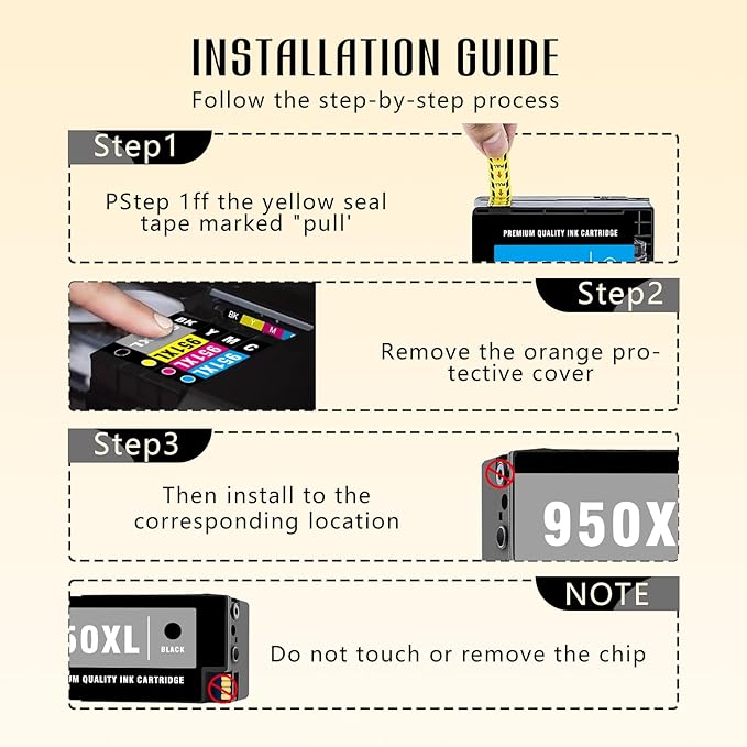 Printer Ink 950XL 951XL 8600 Ink Cartridges Combo Pack Compatible for HP 950 951 XL Ink Cartridges Combo Pack with HP OfficeJet Pro 8600 8610 8615 8620 8100 8630 8660 8640 276DW 251DW