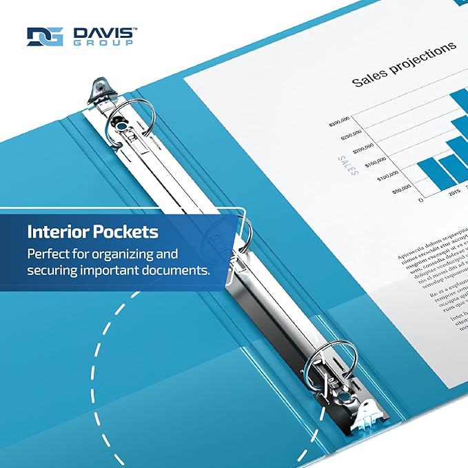 Premium Economy 6-Pack 3-Ring Binders for School or Office, Round-Ring Binders, 3 Inch, Turquoise