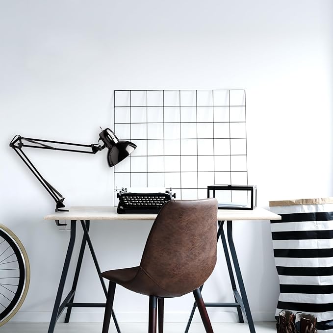 GLOBE Electric 12641 Architect 32" Swing-Arm Clamp-On Lamp, Black Architect, Finish, LED Bulb Included