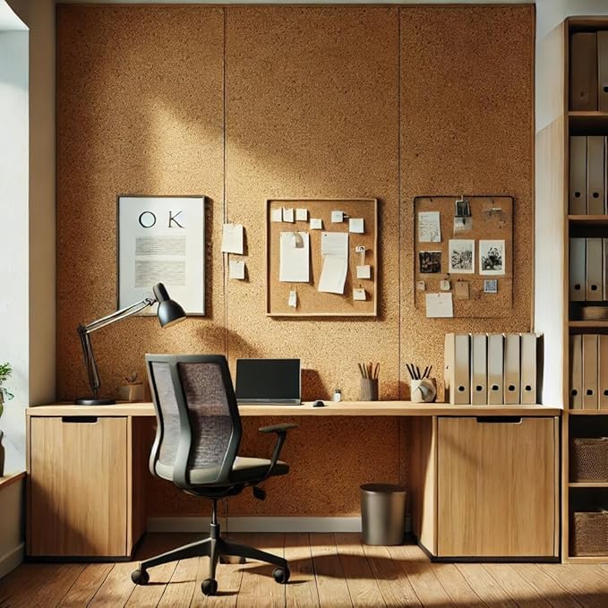 Manton Cork Premium Cork Roll - 4' x 12' x 3/8", 100% Natural Facing Grade Material for Bulletin Boards, Decorative Photo and Message Push Pin Displays - Perfect for Home, School, and Office