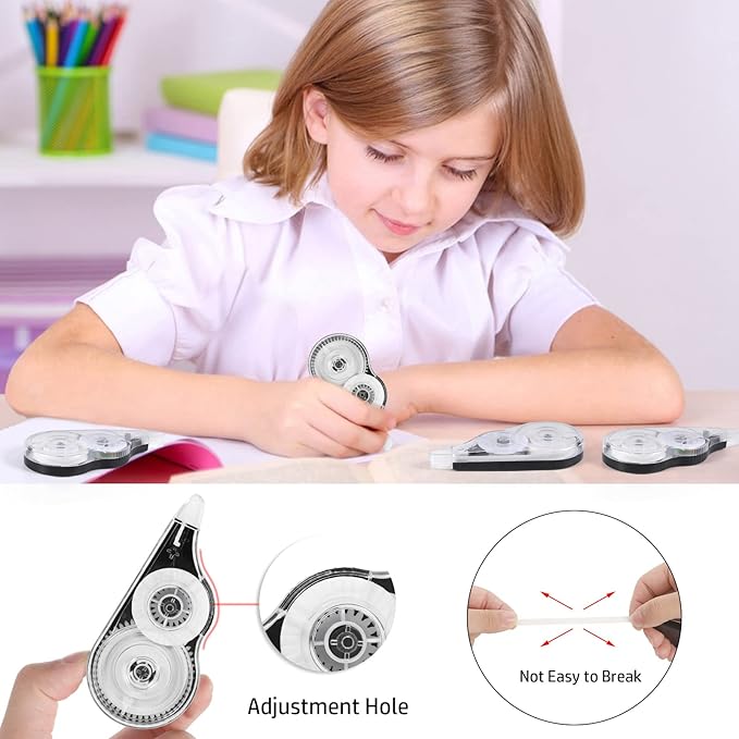 BESARME 12 Pack Correction Tapes, 39 Feet Each Correction Tape Roller Correction Tape Pen for Students Office Supplies, 1/5 X 472 Inches