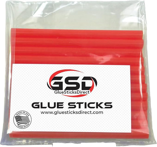Mini Size Hot Melt Glue Sticks for Glue Gun - Bulk 4in Red Glue Sticks - Great for Art Craft Repairs & Compatible w/Most Glue Guns - 5/16" X 4" (24 Sticks) - Made in USA