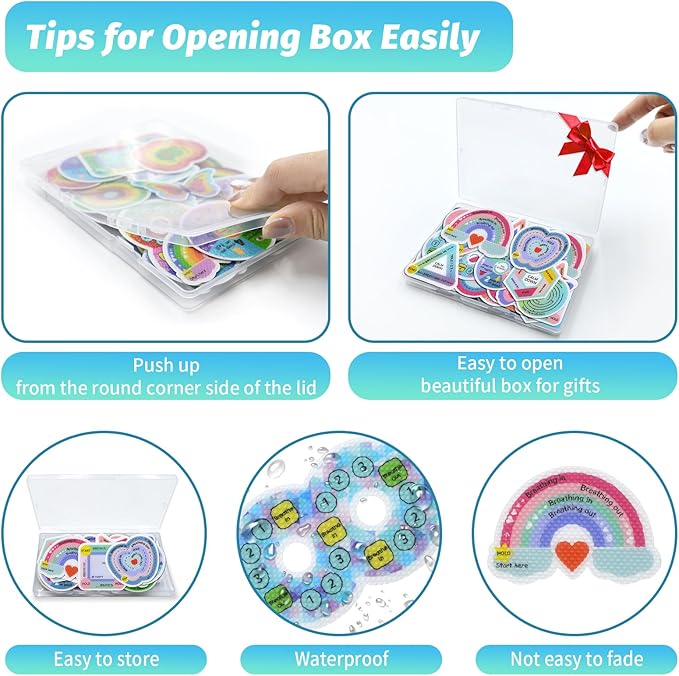 72 Pcs Sensory Strips Set – Anxiety Sticker Kit with Different Textures, 2 Textured Surface Tactile Stickers for Teens & Adults – Stress Relief Classroom Must Haves, Anxiety Relief Items